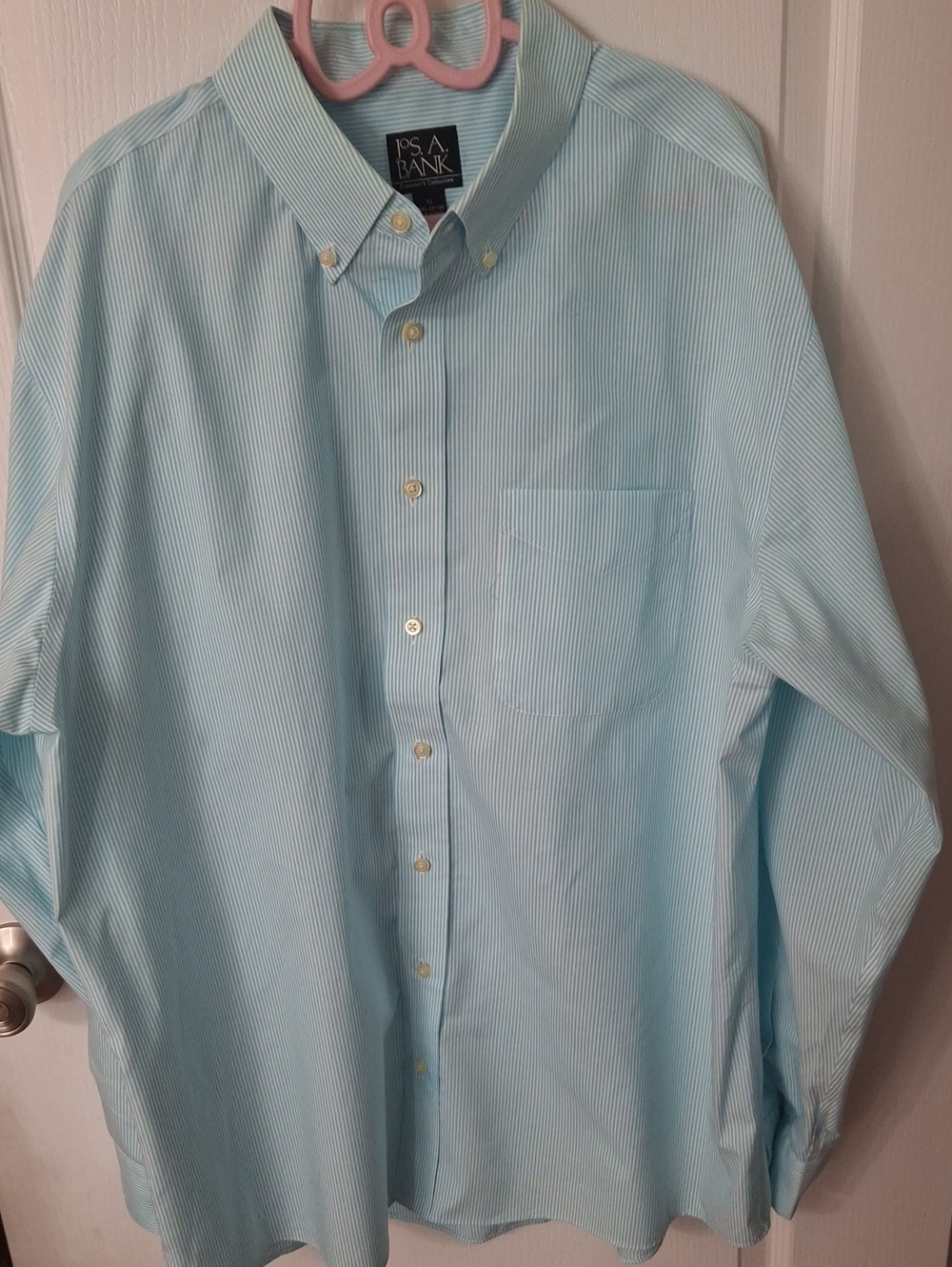 Jos. A. Bank Light Blue Pinstripe Button-Down Dress Shirt Like New Size XL